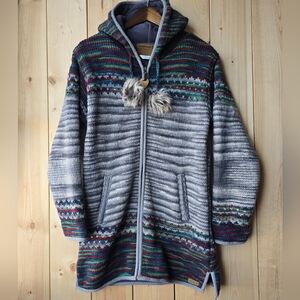 Laundromat Wool Hoodie Jacket Full Zip Multicolour Womens Large